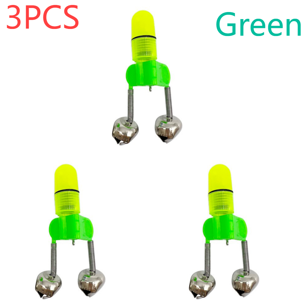 Cascabeles de pesca, caña de pescar nocturna, cebo para morder, luz de alarma, sonajero de pesca, picador de caña, accesorio de pesca de advertencia, 1-4 Uds.: Azul cielo