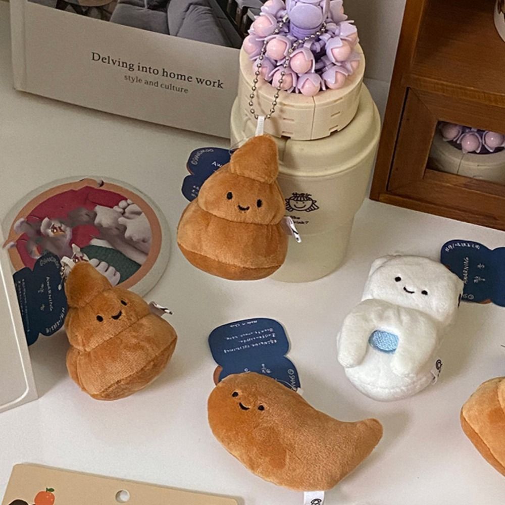 Car Accessories Poop Toilet Backpack Ornament PP Cotton Key Holder Fridge Magnet Sticker Mini Funny Keychain Hanging Doll Model