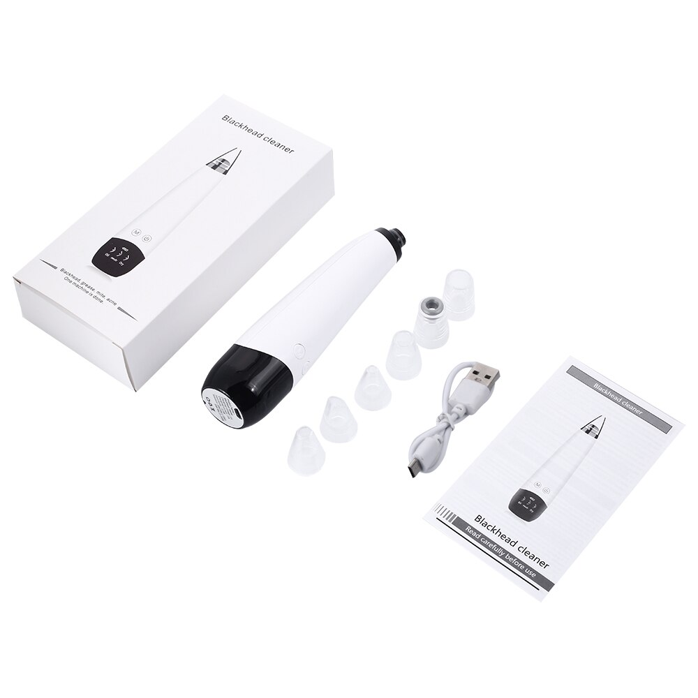 Electric Face Nose Vacuum Blackhead Pore Remover Suction Blackhead Pimple Acne Remover Cleaner with 6 Head Facial Skin Care Tool: Charging with Box
