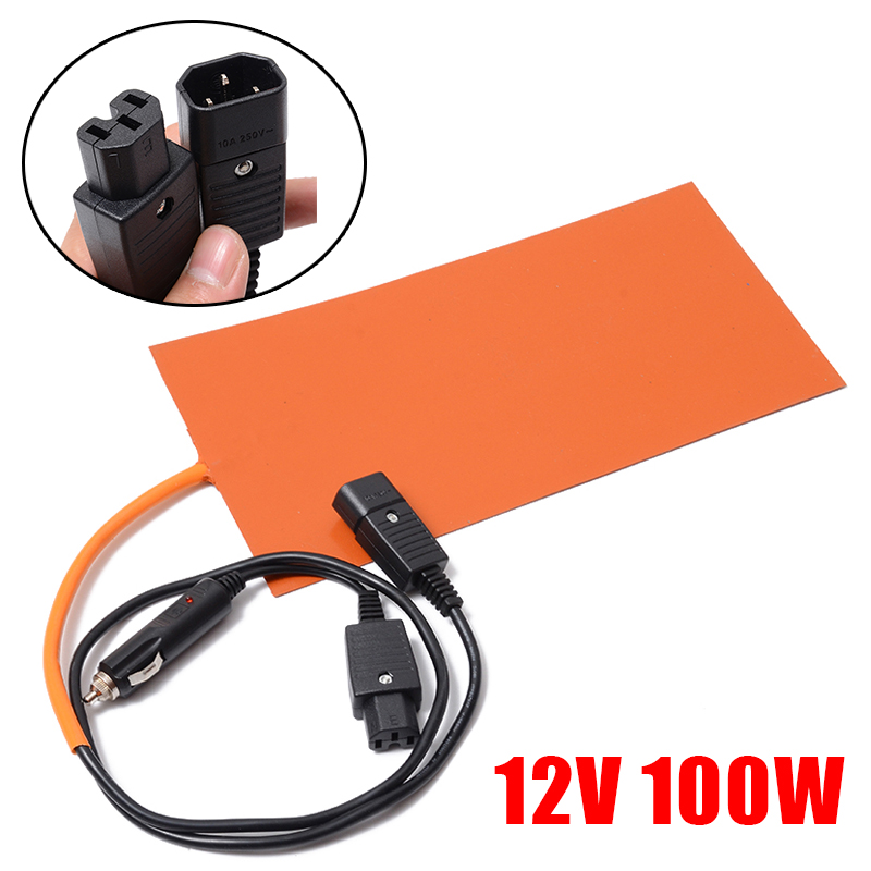 1Set 152*304mm 12V 100W Silicone Heated Pad Heating Mat Moisture Proof Electric Heating Pads