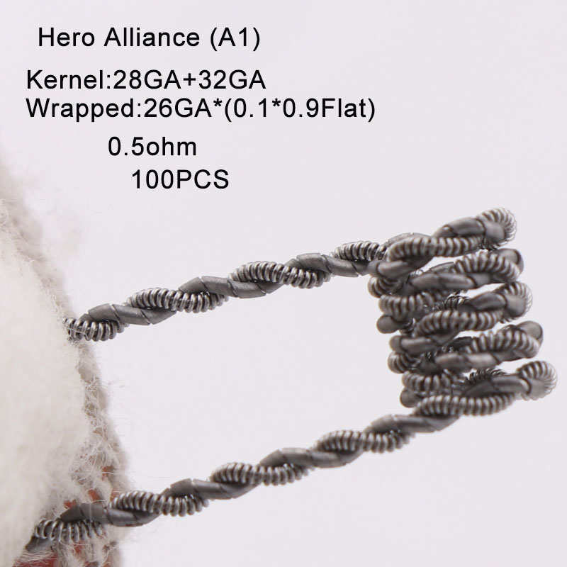 50 pz bobine giganti juggnaut Seper jugginaut premade fili avvolgenti Alien taiji super Clapton resistenza al riscaldamento bobina rda a1: hero-alliance-a1-50