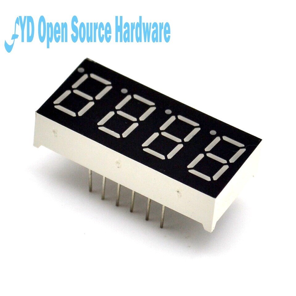 10 Uds 4 bit 4 bit tubo Digital Anode positivo común 0,36 "0.36in. Pantalla de LED rojo 7 dígito de segmento