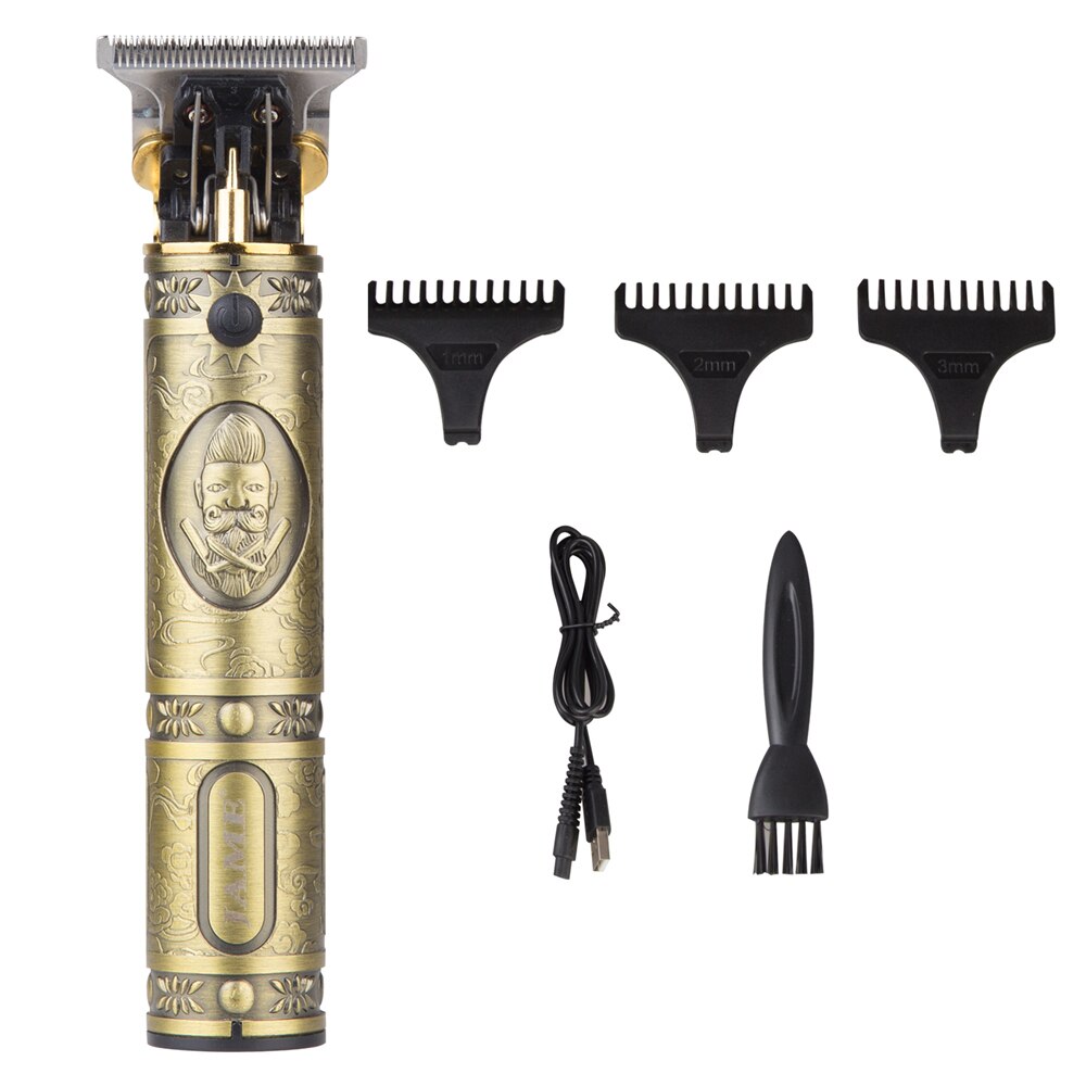 Elektrisk bærbar hårtrimmer professionel frisør klipper barbermaskine 10w usb lcd skærm trimmere til mænd hårstyling værktøjer: Uden lcd