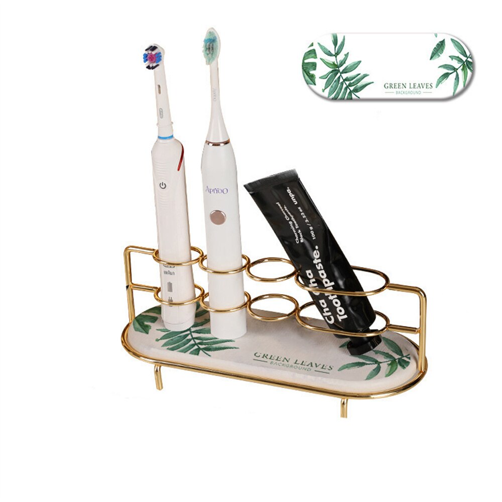 Diatomite Electric Toothbrush Holder Quick-drying Absorbent Pad Toothbrush Toothpaste Organizer Gold Toiletries Storage Shelf: 04