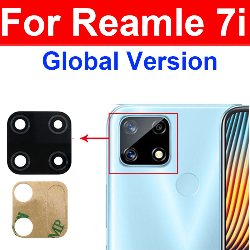 Terug Achteruitrijcamera Glas Lens Voor Oppo Realme 7 8 Pro 7i 8i 8S Global 5G Achteruitrijcamera lens Voor Realme 7pro 8pro Met Sticker Reparatie: ForRealme7i-Global