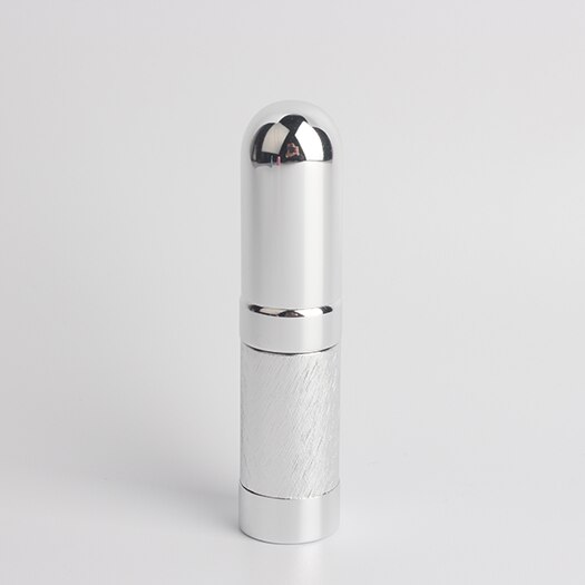 1 stk metal kugle parfume underflaske kosmetisk sprayflaske let bærbar læbestift form skridsikkert mønster tom flaske: Sølv