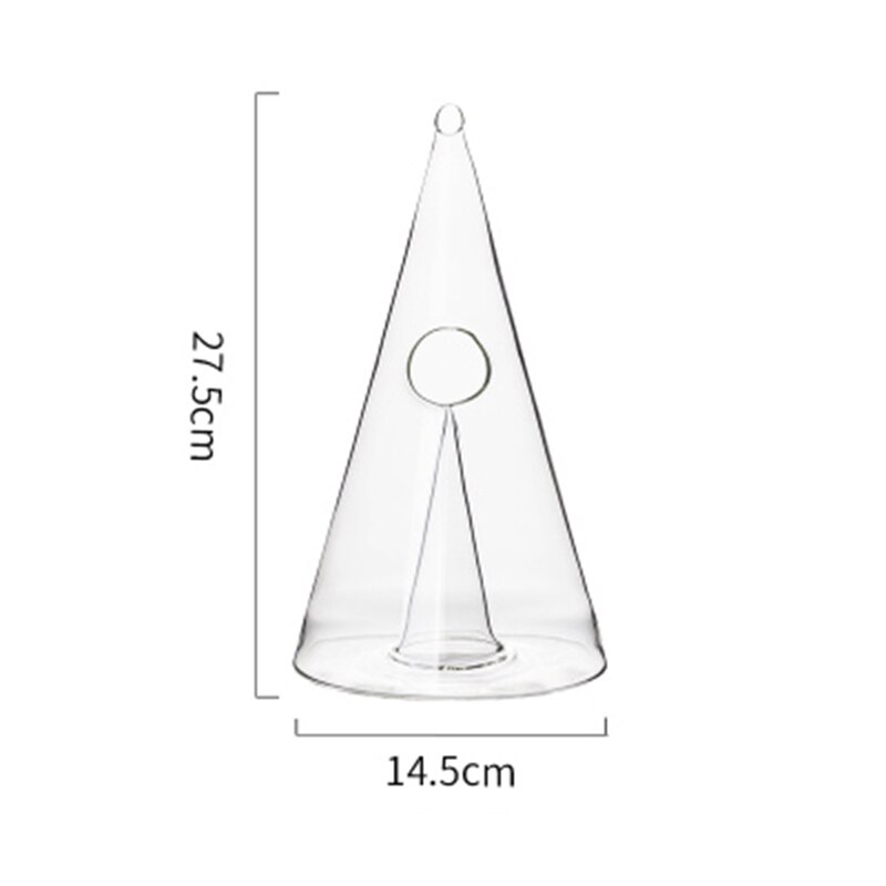 Botella de vino de cristal con forma de pirámide, 350-700 ml, hecha a mano, para familiar
