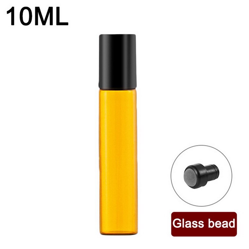 2ml, 3ml, 5ml, 10ml, bouteille en verre brun, cristal mince, petite bouteille de parfum d'huile brune, bouteille d'échantillon d'essai: 10ml glass beads