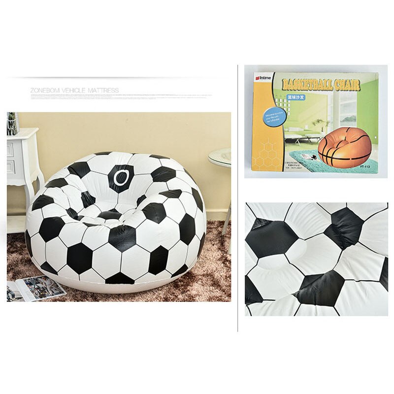 Portable PVC Soft Inflatable Basketball And Football Toy Air Sofa Indoor Home Bench for Adult Kids Outdoor Rest Stool