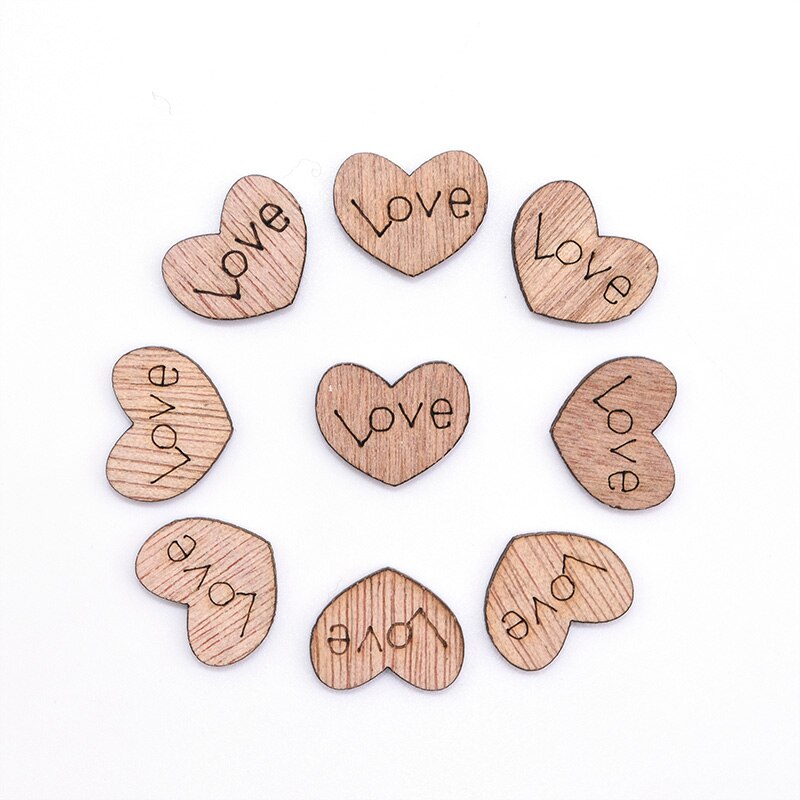 100/200Pcs Mini Houten Hart Tafel Versieren Rustieke Houten Confetti Tabel Scatter Home Decoratie Diy Craft levert