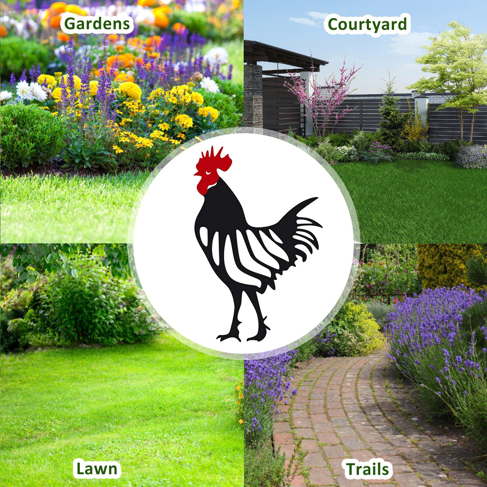 Metal Sculpture Carved Metal Rooster Garden Decoration Furnishing Articles Artwork Home Decor Animal Craft Metal Art