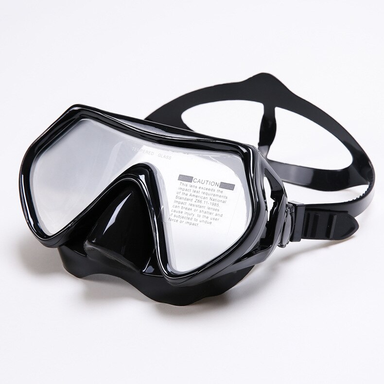 Máscara de buceo para adultos, gafas antiniebla de silicona, equipo de pesca para piscina, 10 colores, novedad: All-Black goggles