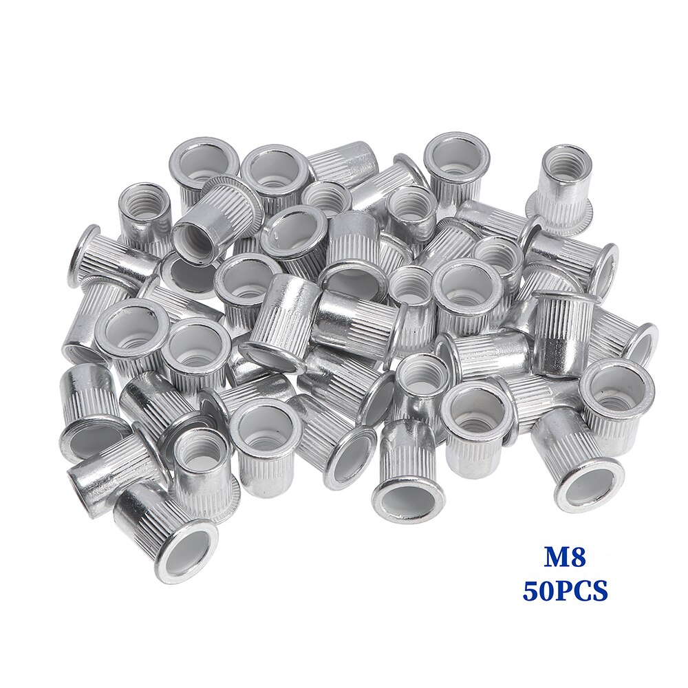 300Pcs M3 M4 M6 M8 M10 Flat Head Rivet Nuts Set Aluminum Alloy Rivet Nuts Nut Insert Riveting Set Rivet Nut Tool