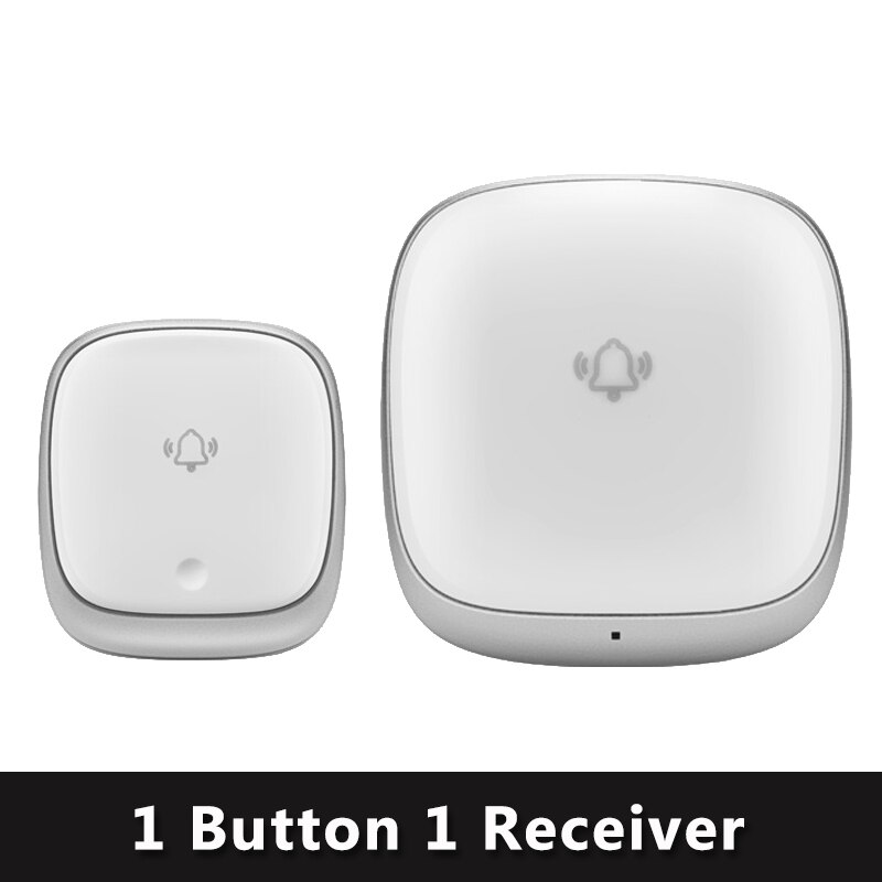 Colorful Wireless Doorbell Waterproof Self-powered Button 38 Chimes Outdoor House Door Bell Sets EU Plug-in No Battery Need: B 1Button 1Receiver