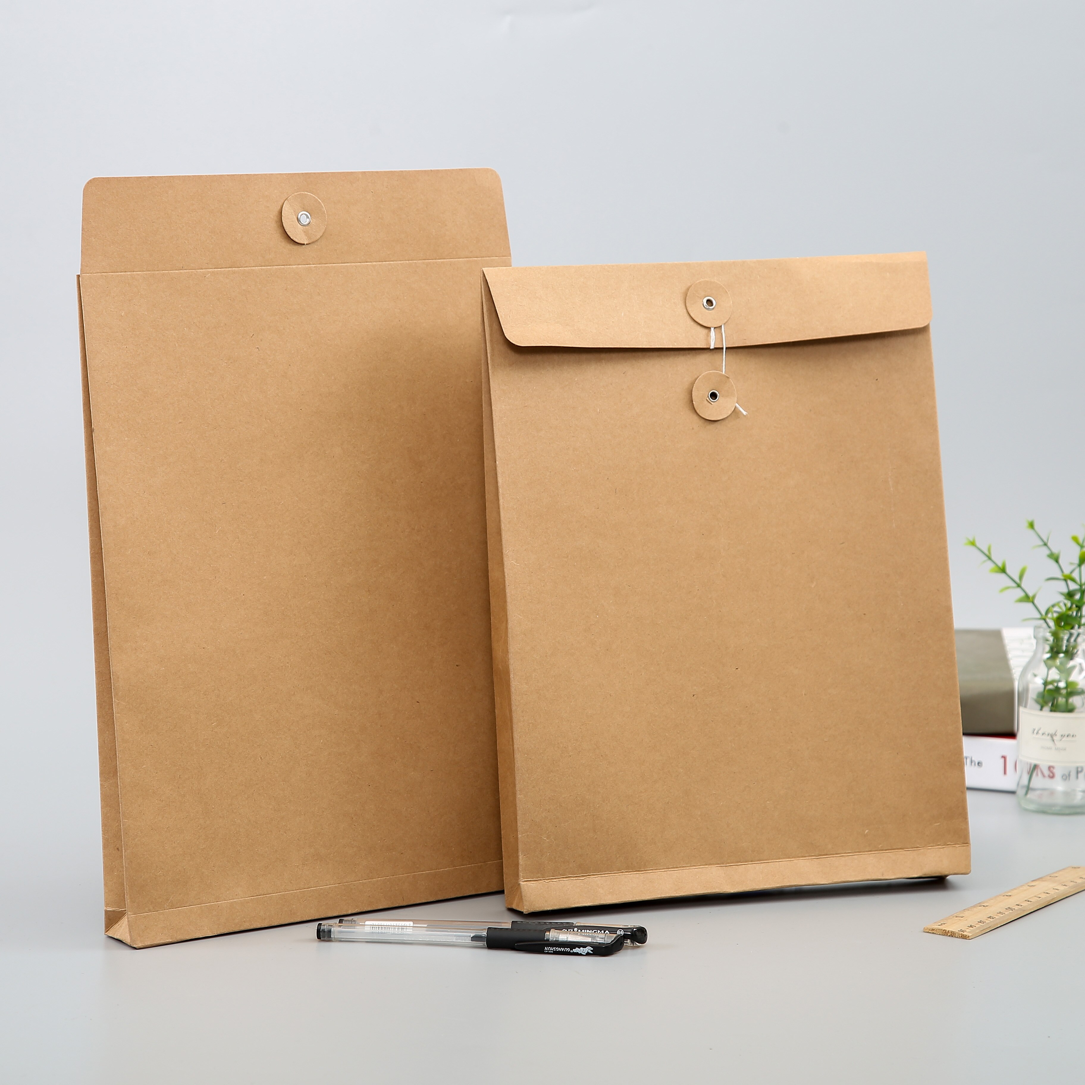10pcs A4 White/Black/Kraft Paper File Organizer Envelope Document Bag