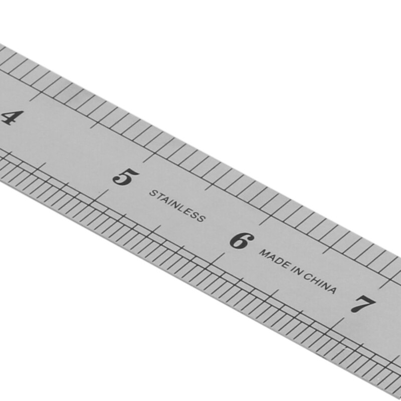 30CM 12\"Steel Stainless Pocket Pouch Metric Metal Ruler Measurement Double Sided R9JA