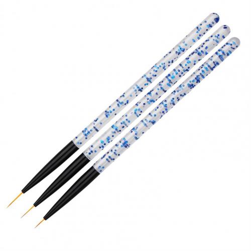 3 Stks/set Professionele Liner Schilderen Pen Nail Art Brush Nail Art Uv Gel Pen Art Salon Thuisgebruik Gel Nail borstel Duurzaam Acryl: Blauw