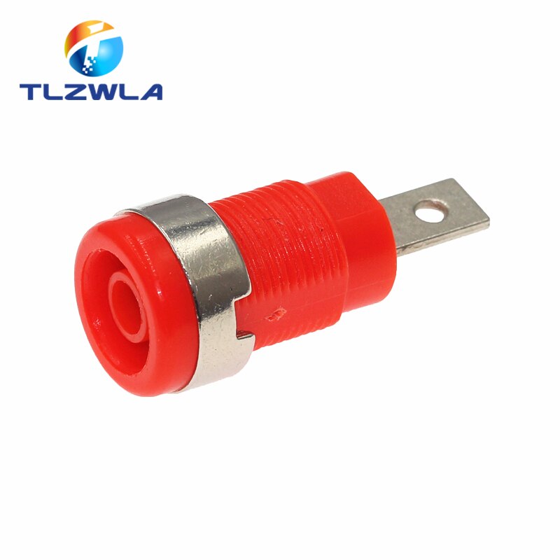5Pcs 4mm Banana Plugs Female Jack Socket Plug Wire Connector Multimeter Socket Banana head Female: Red
