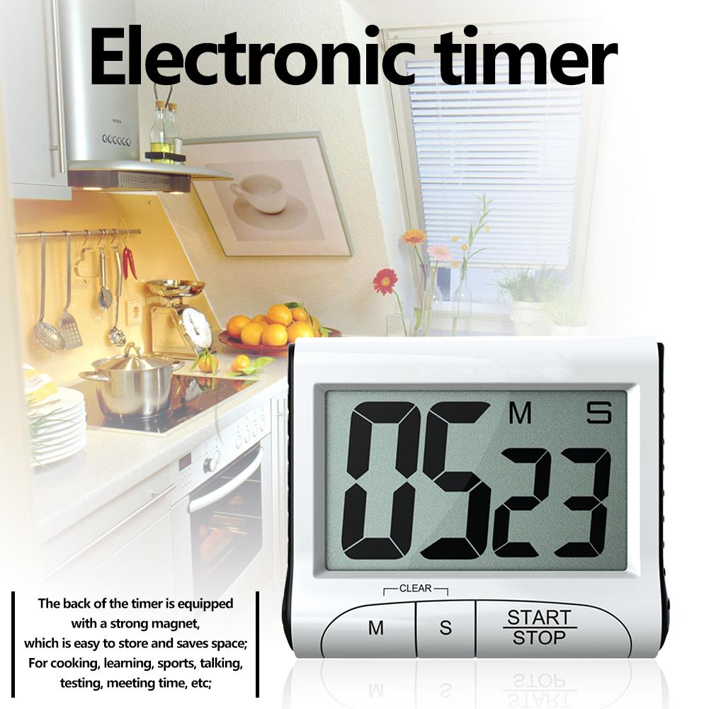 Kitchen LCD Digital Timer Alarm Clock Magnet Cooking Count Up Plastic Saves Space Countdown Alarm