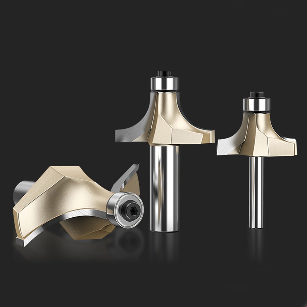 Tideway 1/4" 6.35mm Corner Over Round Bit for Wood Woodworking Tool 2 flute Endmill with Bearing Milling Cutter