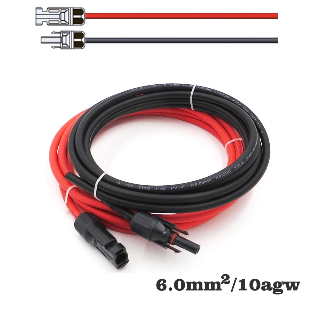 10 M 5 M 3 M 2 M 1 M 6mm2 10AWG Pv Connector Extension Verbinding Tak Zwarte Parallelle Serie 2 Meter Verlengen Kabel