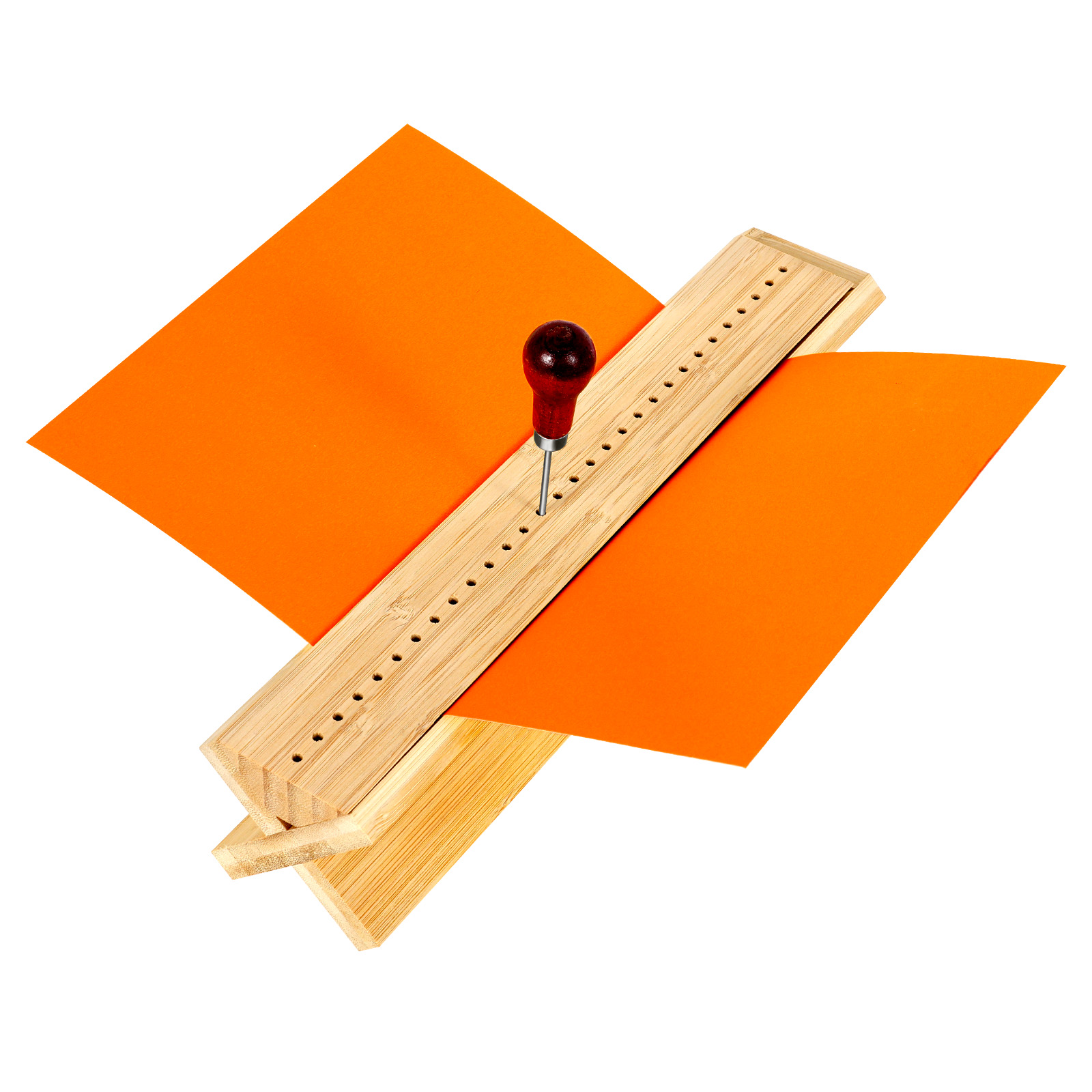 Book Binding Cradle Kit with Piercing Guide and Awl Wood Bookbinding Punching Cradle Journal Photo Album DIY Crafts Binding Tool