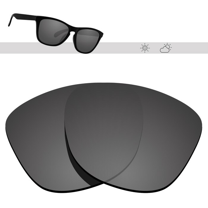 Glintbay polariserade ersättningssolglasögonglas för oakley frogskins-flera alternativ: Svart krom