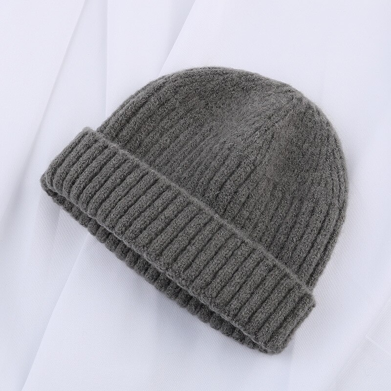 Mode Mannen Beanie Winter Gebreide Muts Jongen Skullcap Sailor Cap Manchetten Retro Navy Korte Hoed Effen Kleur Unisex herfst Warm Cap: 9