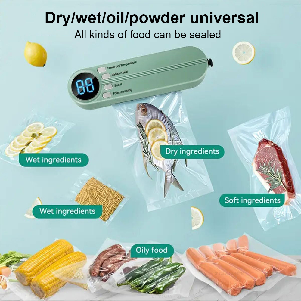 Voedsel Vacuümverzegelaar Vacuümverpakkingsmachine voor voedsel Mini Plastic Zakken Sealer Automatische Huishoudelijke Voedsel Vacuüm Sluitmachine