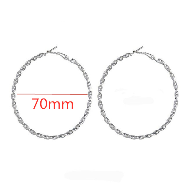 50mm 60mm 70mm Einfache Spirale Große Creolen Für Frauen Aussage Großen Kreis Runde Ohrringe Partei schmuck Mädchen: verrotten