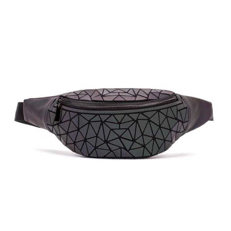 fanny pack Bananka women chest Packs PVC material Hip Bag Geometric luminous holographic waist pack belt bag Travel: Luminous A