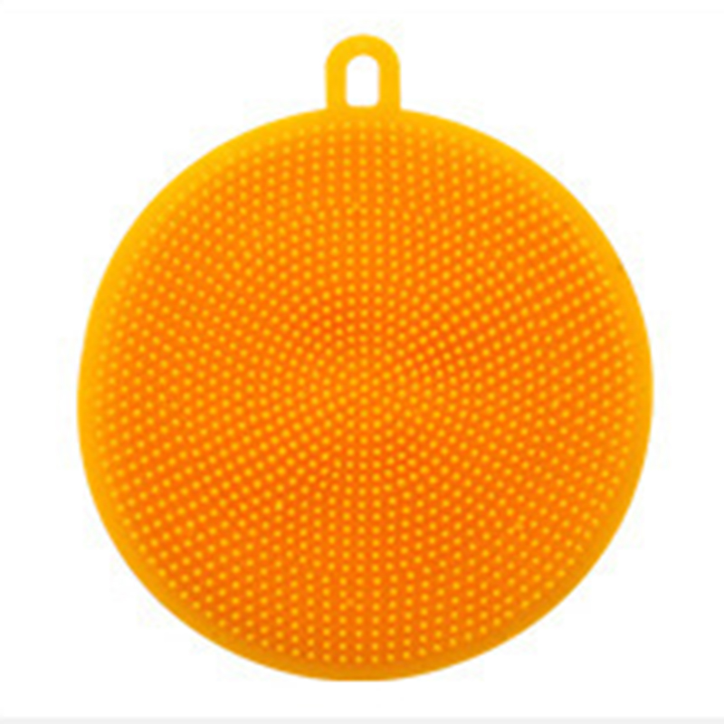 Esponja antibacteriana de silicona para lavar platos, cepillo de silicona multifunción para cocina, herramienta pequeña, protección ambiental duradera: Orange Brush