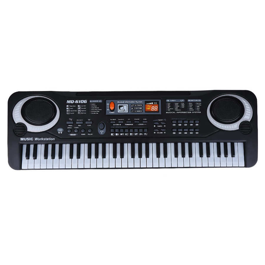 61 -toetsen digitaal elektronisch keyboard & microfoon elektrische led piano orgel highq