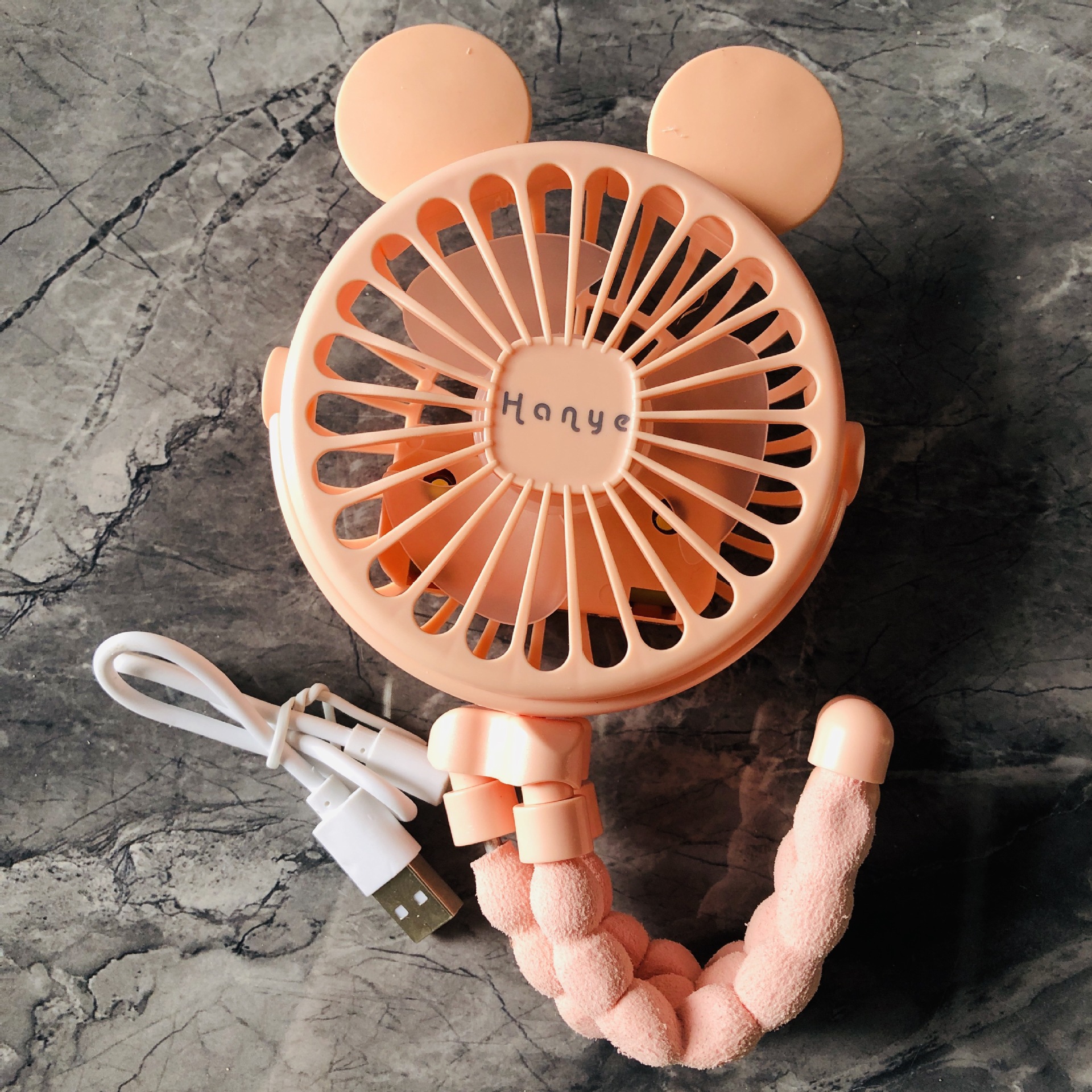 Stroller fan, stroller fan, portable outdoor fan, clip-on baby fan , 600 mah usb rechargeable handheld home electric fan, 3- speeds, summer: Gold