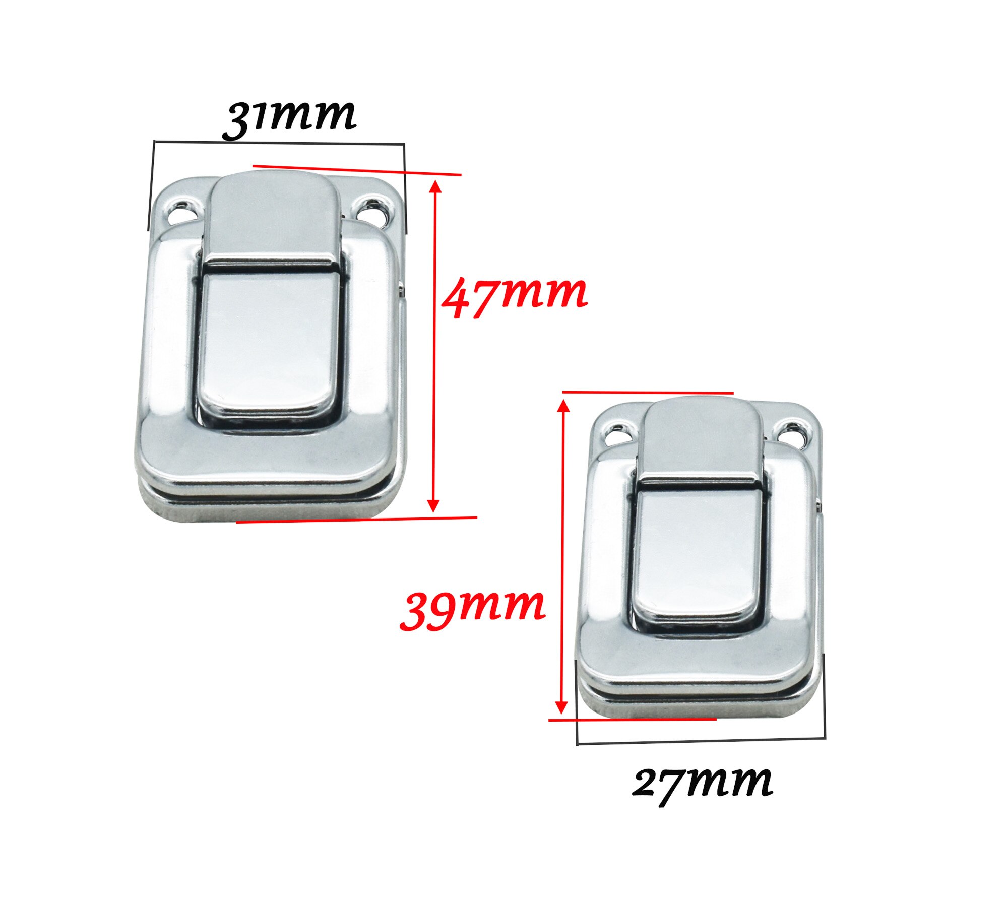 Toggle Case Catch Latch Flat Bag Latches Trunk Draw Bolt Closure Chest Leather Suitcase Buckle Metal Latches for Wooden Box