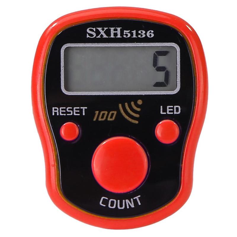 1 stk bærbare led lys lysende ring tæller plast nøjagtig taltæller 3.8*3*1.8cm 0-99999: Rød