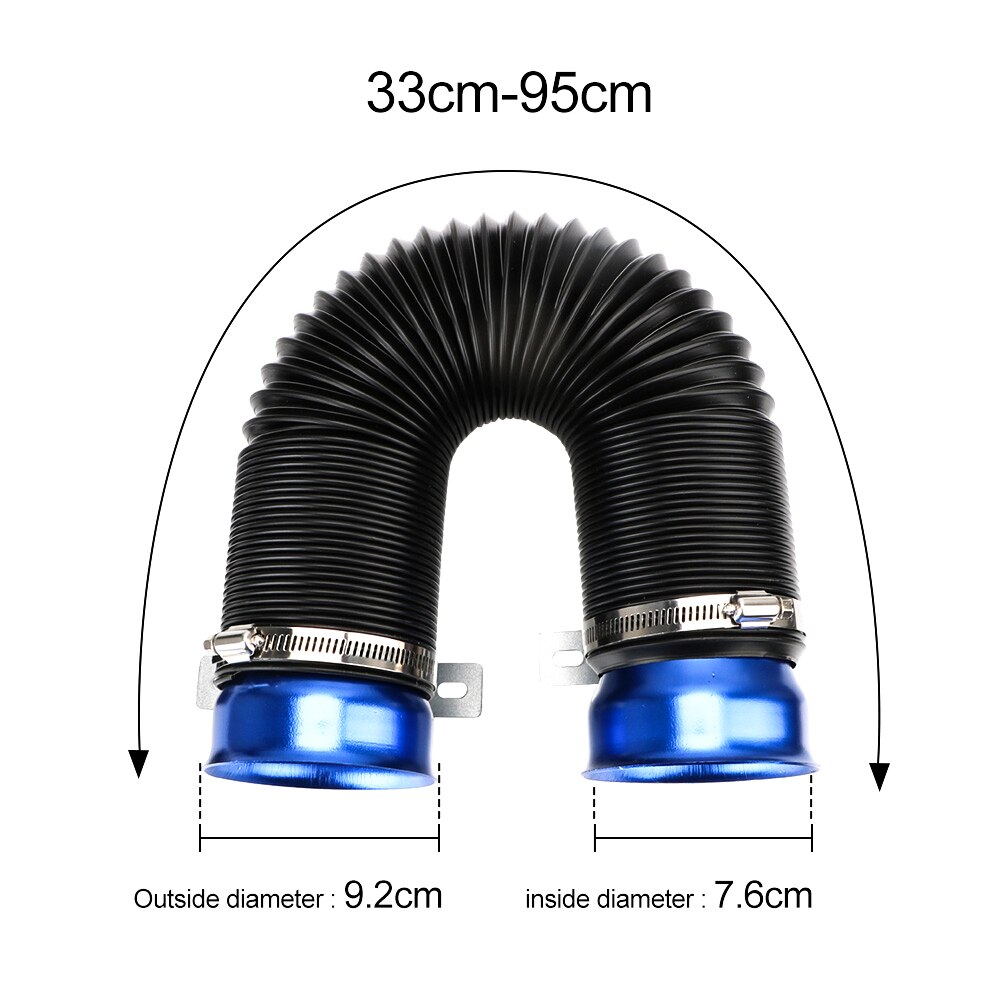 76MM Universal- Luft Aufnahme Rohr Kalt Luftführung Universal- Futter Schlauch Rohr flexibel Auto Änderung Rohr Mit Stecker & braket