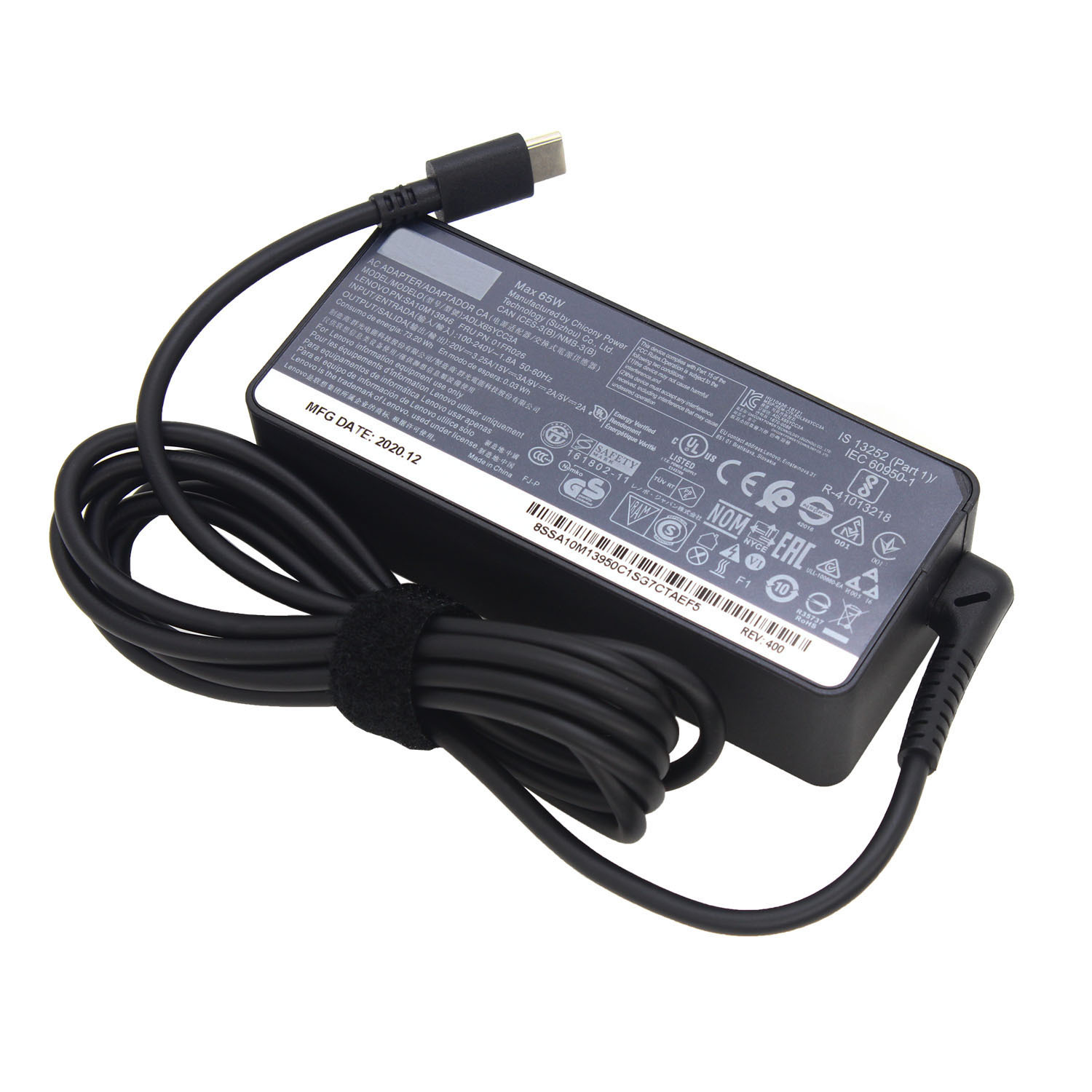 20V 3.25A 65W USB Type-C AC Laptop Power Adapter Oplader Voor Lenovo Thinkpad X1 Carbon Yoga X270 X280 T580 P51 P52s E480 E470 S2: Black