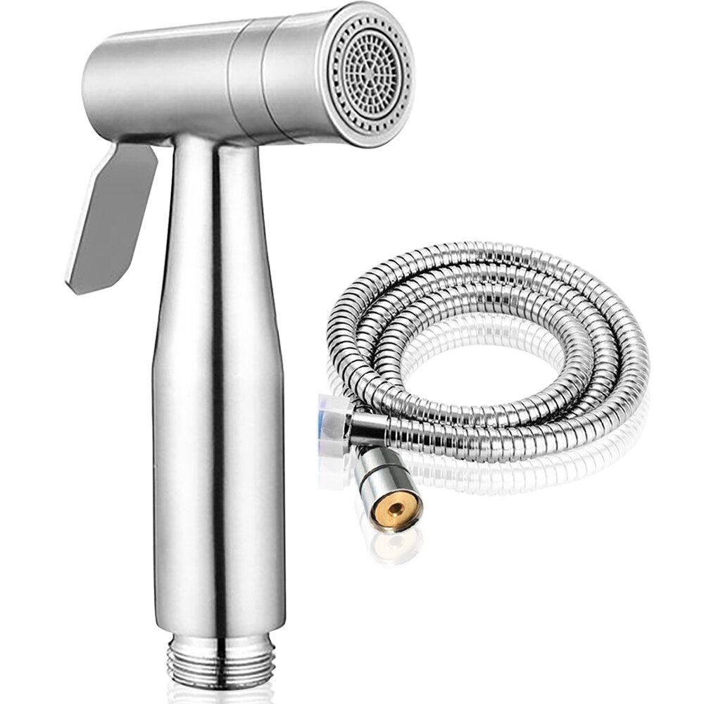 Bidet Sprayer Set Toilet Handheld Two Function Bidet Shower Faucet Bathroom Stainless Steel Hand Tank Hooked Holder Easy Install: 521B set