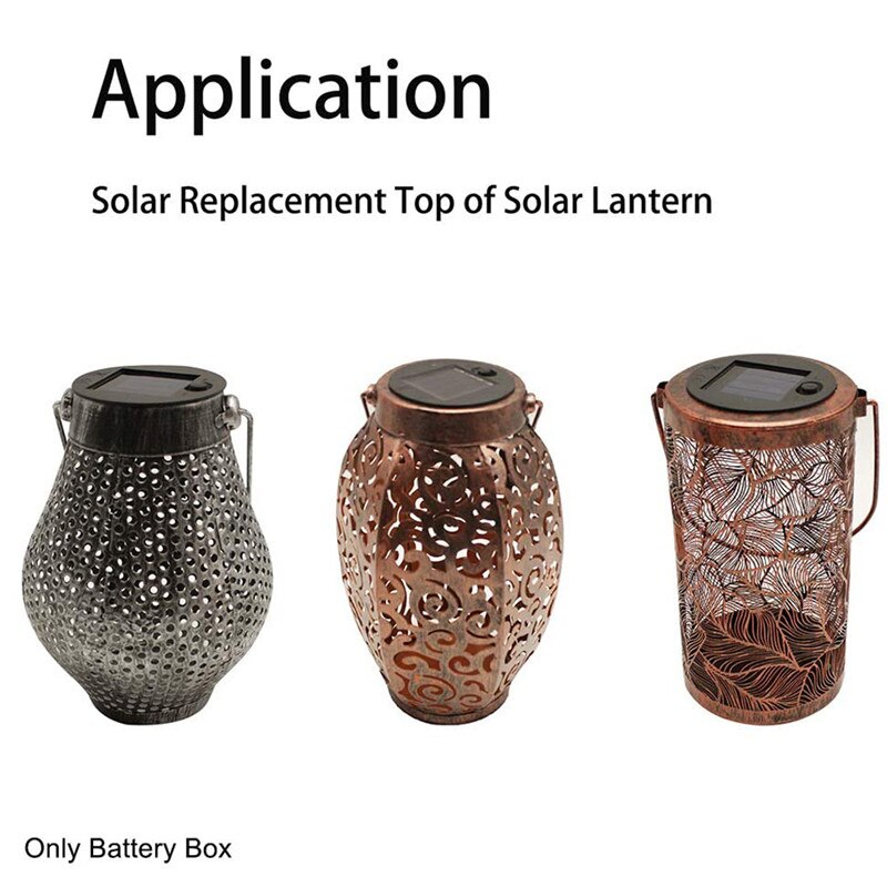 Solar Lights Replacement Top LED Solar Panel Lantern Lid Lights Bulb Replacement Part For Outdoor Hanging Lanterns Table Lights