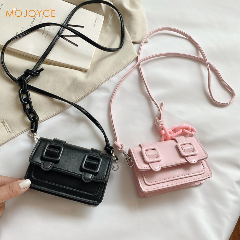 Cor sólida crossbody bolsa de couro mini ombro bolsa feminina fivela de cinto casual para compras ao ar livre viajar decoração