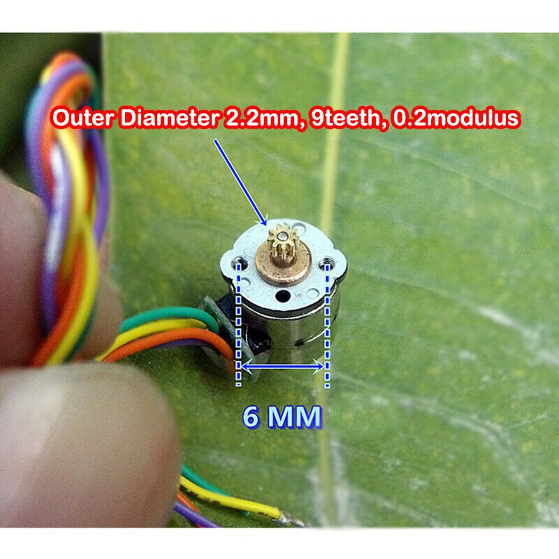 2PCS/Set Micro Mini Stepper Motor 8MM 2 Phase 4 Wire Line Stepping Motor with Small Copper Gear and Connecting Camera Parts