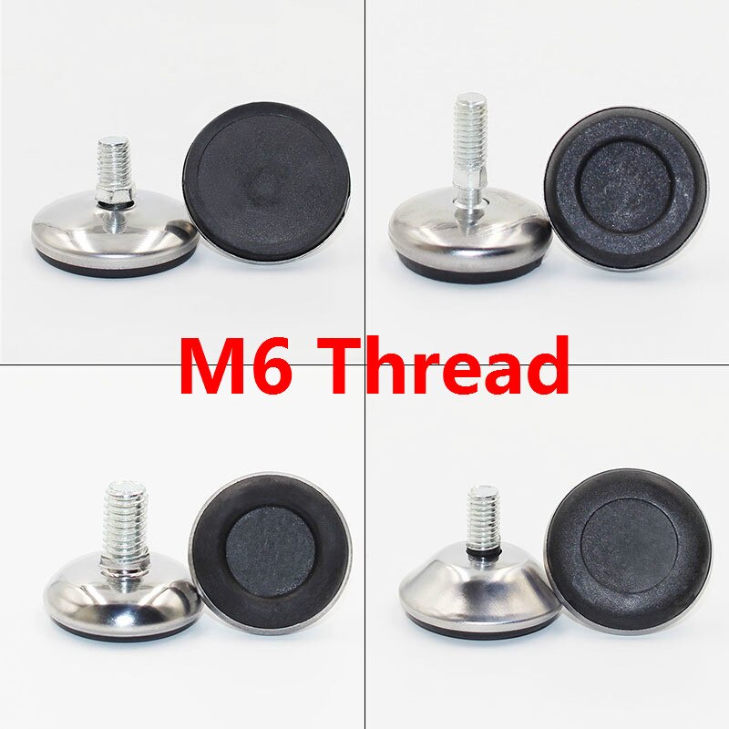 20/8pcs Furniture Legs Feet Protectors Stainless Steel Table Carbinet Legs Feet Hardware Accessories Black M6 Thread