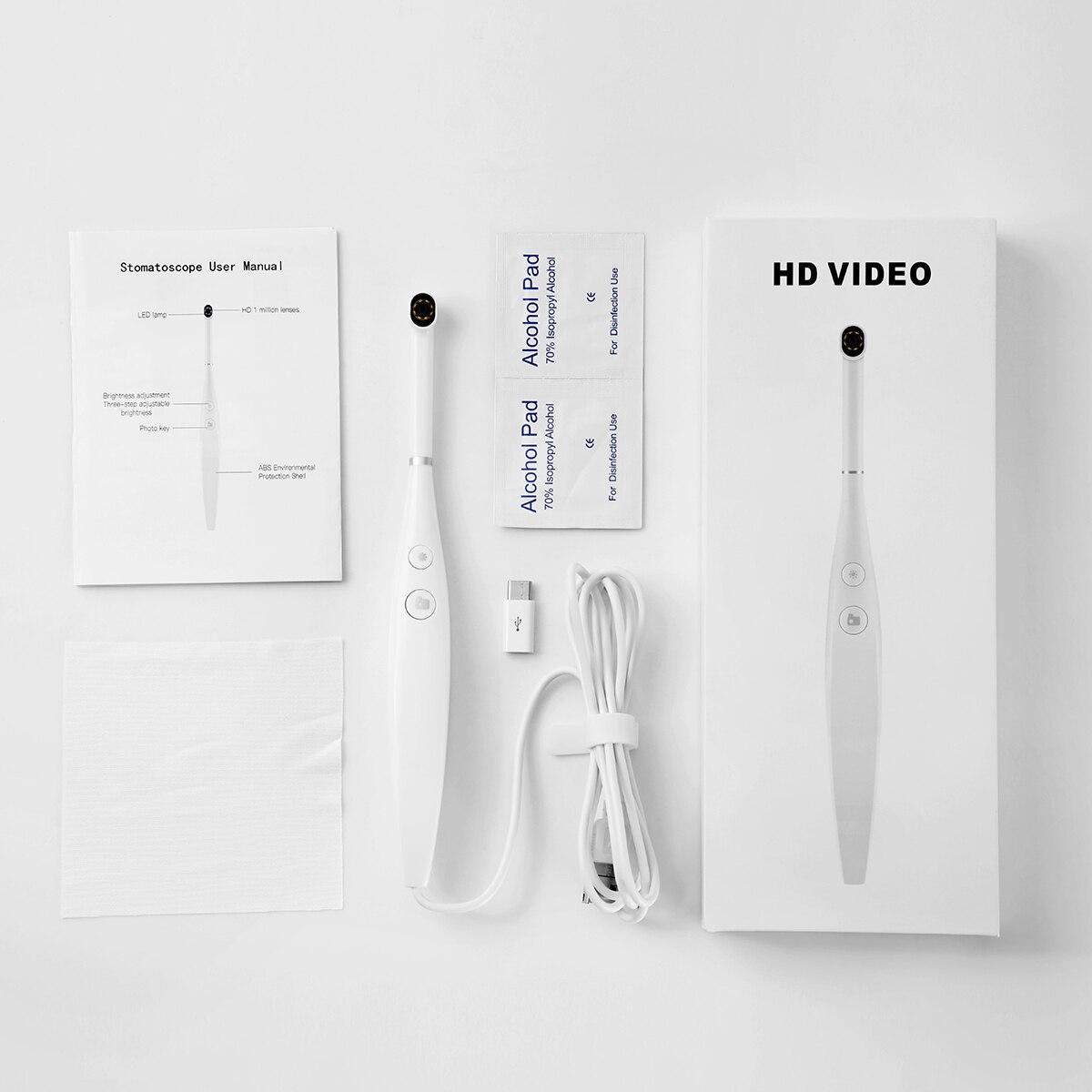 AZDENT USB Dental Camera 1080P HD Waterproof Oral Inspection Camera Endoscope for iPhone iPad Andorid