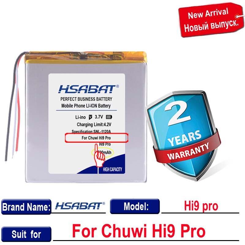 Hsabat  hi9 pro 5900 mah battery for chuwi  hi9 pro tablet pc batteries