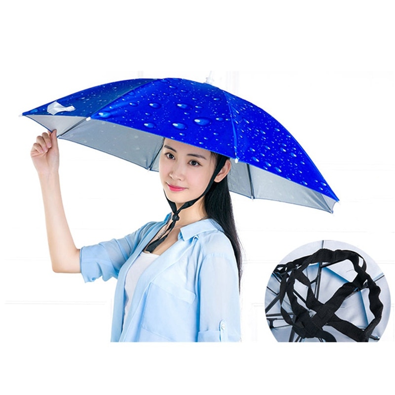 77Cm Opvouwbare Vissen Hoed Cap Hoofddeksels Regen Paraplu Voor Womens Wandelen Strand Camping Cap Outdoor Sport Paraplu Cap