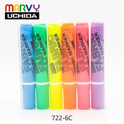 Marvy-Conjunto de rotuladores de punta suave para suéter, bolígrafo de pincel de tinta con Alcohol para tela de Graffiti, resistente al agua, Pe, 722, 6 uds.: 6C