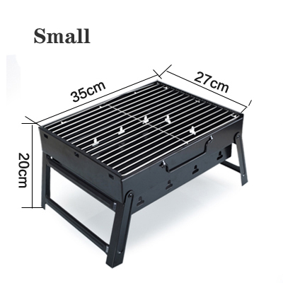 Portable BBQ Grills Stack Charcoal 3-5 People Thicken Barbecue Box Tools Complete Foldable Outdoor Grills: Small