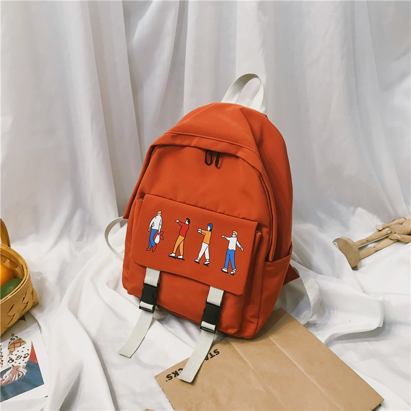 Femmes mignon sac à dos Preppy Style été nouvelle femme décontracté étudiants école sacs à bandoulière filles dessin animé doux sacs à dos: Orange