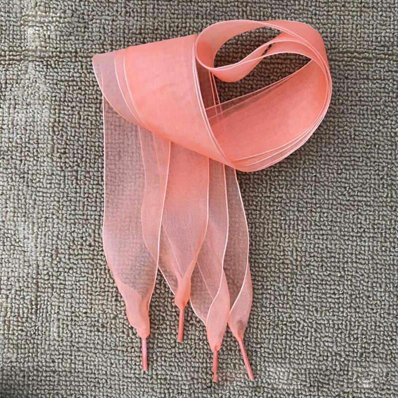 1 Paar 110Cm Mode Shoestrings Vrouwen Schoenveters Platte Zijde Satijn Lint Veters Sneakers Sport Schoenen Kant Boog: Oranje